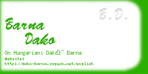 barna dako business card